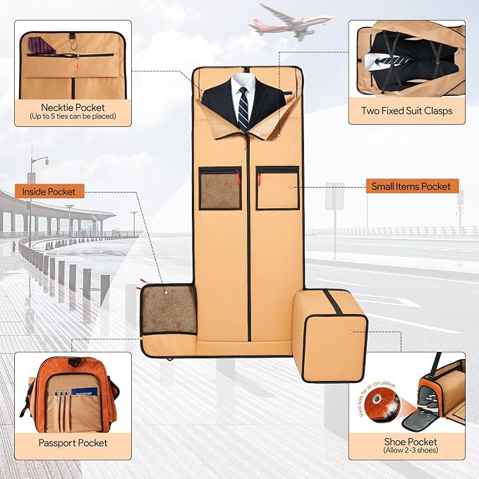 Garment Duffle Bags for Travel, HOMQUIET Convertible Garment Duffel Bag - Image 4