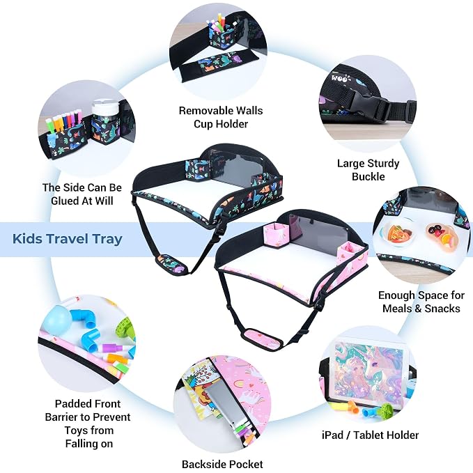 COOLBEBE Kids Travel Tray for Toddler Car Seat, Toddler Car Seat Lap Tray - Image 2