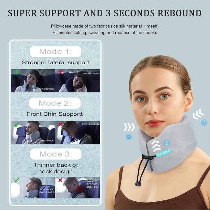 GOLDORANGE Travel Pillow Flight Neck Pillows Best Memory Foam Neck Pillows - Image 4
