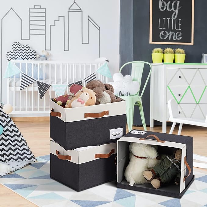 Extra Large Storage Bins with Lids, Foldable Fabric Storage Baskets with Lids - Image 3