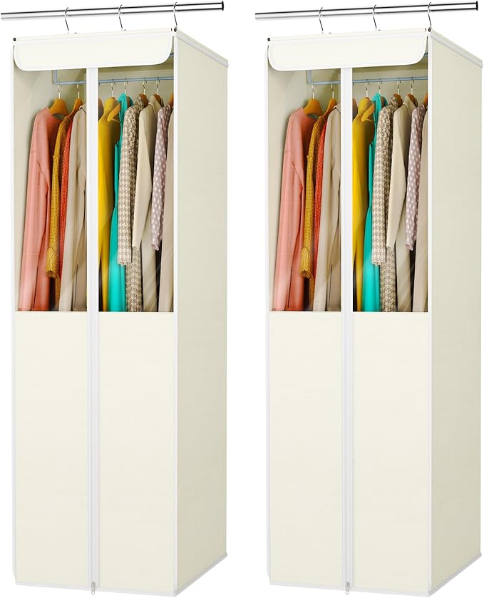 Univivi Garment Bags for Hanging Clothes, 2 Pack Large Clothes Storage Bags by Univivi