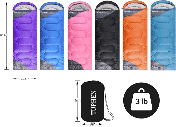tuphen- Sleeping Bags for Adults Kids Boys Girls Backpacking Hiking Camping - Image 7