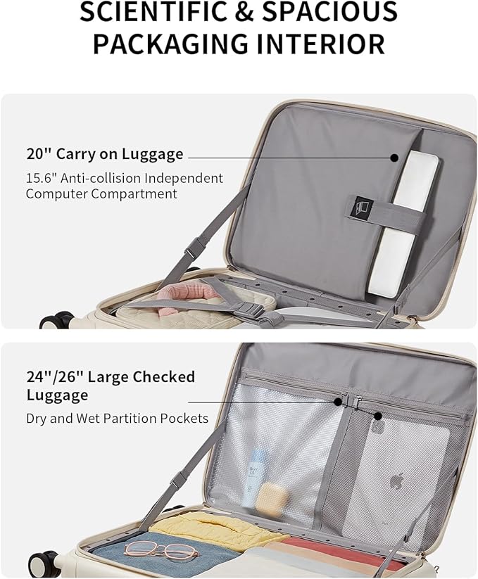 aji Expandable Top Opening Luggage Sets 2 Piece - Image 5