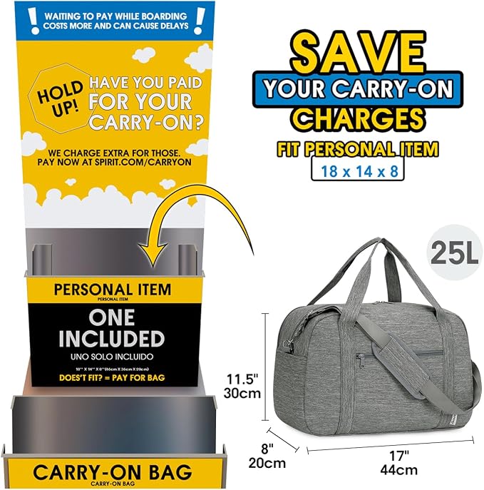 Narwey 18" Carry on Bag with Laptop Compartment 14 Inch Travel Duffel Bag - Image 2