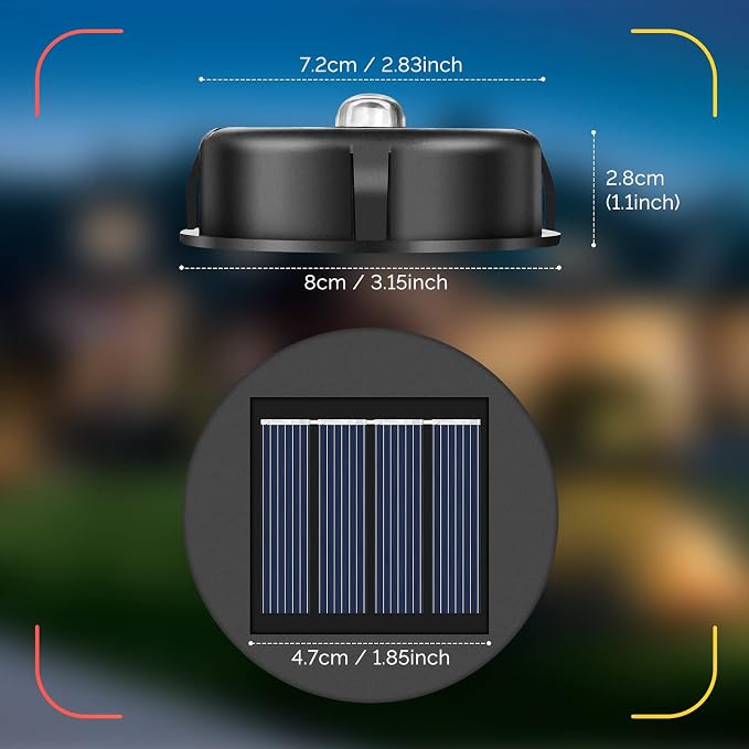 ELUTENG Solar Light Replacement 4 Pack LED Solar Lantern Light Lids Outdoor - Image 3