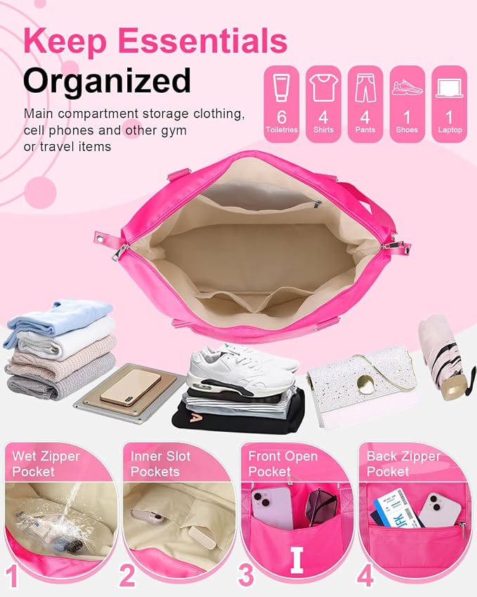 Overnight Bag for Kids Teen Girls Weekender Dance Bag Birthday Graduation Gifts - Image 4