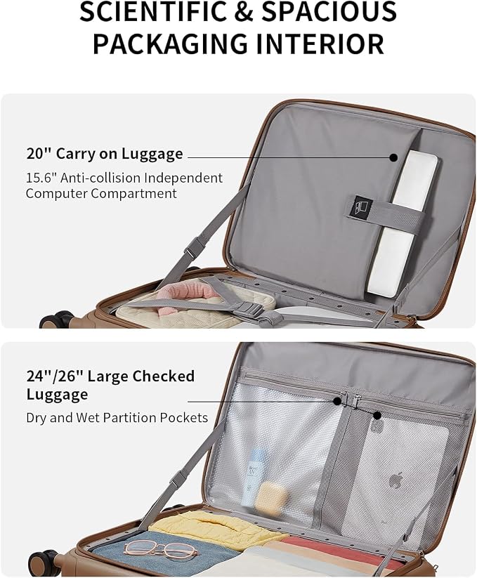 aji Expandable Top Opening Luggage Sets 2 Piece - Image 5
