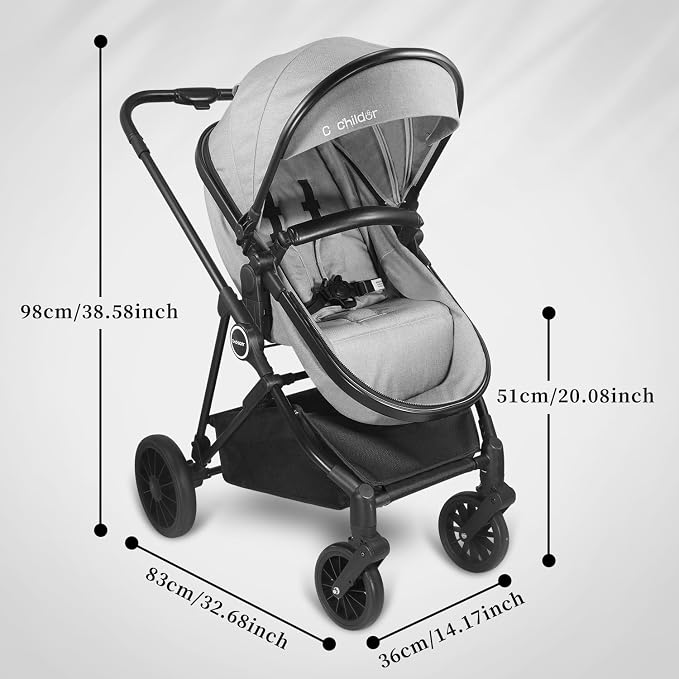 Lite 2.0 Baby Stroller with Newborn Mode, 2-in-1 Foldable Infant Stroller with - Image 5