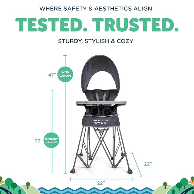 Baby Delight Go with Me Uplift Deluxe Portable High Chair | Sun Canopy | Indoor - Image 4