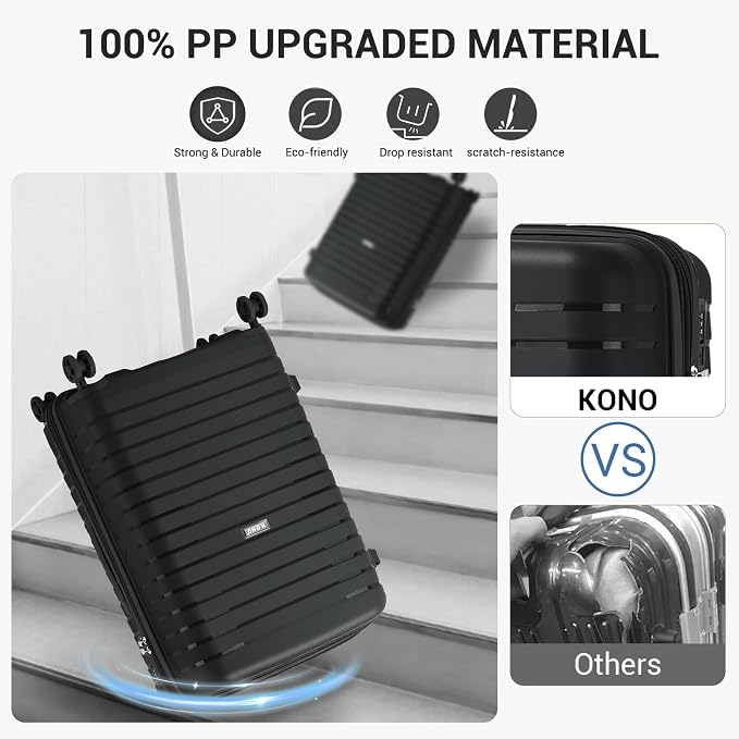 Kono 20 Inch Expandable Carry On Luggage - Image 3