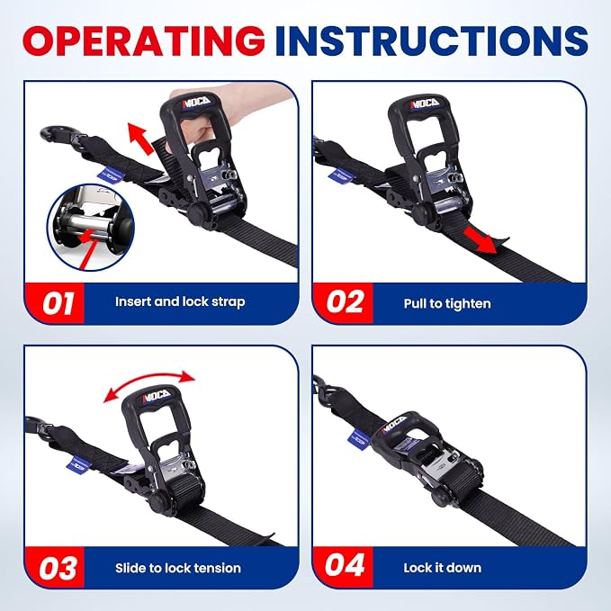 MOCA Heavy Duty Ratchet Tie Down Straps - Image 8