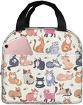 Cute Cat Lunch Box Kitten Lunch Bag Insulated Reusable Lunch Tote Bag Cooler by DMPROD