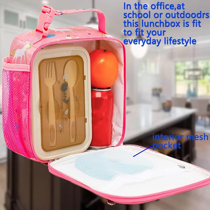 FlowFly Kids Lunch box Insulated Soft Bag Mini Cooler Back to School Thermal - Image 2