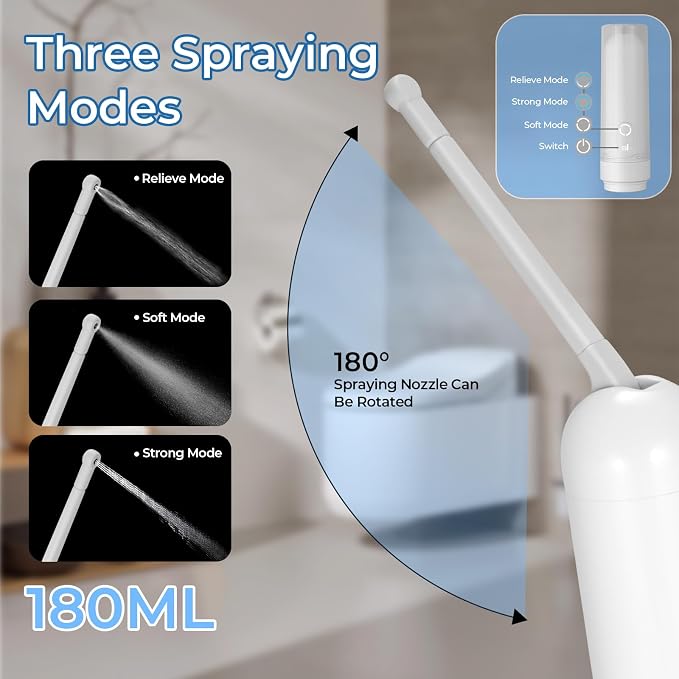 Portable Bidet for Travel USB-C Rechargeable Travel Handheld 3 Pressure Options - Image 3