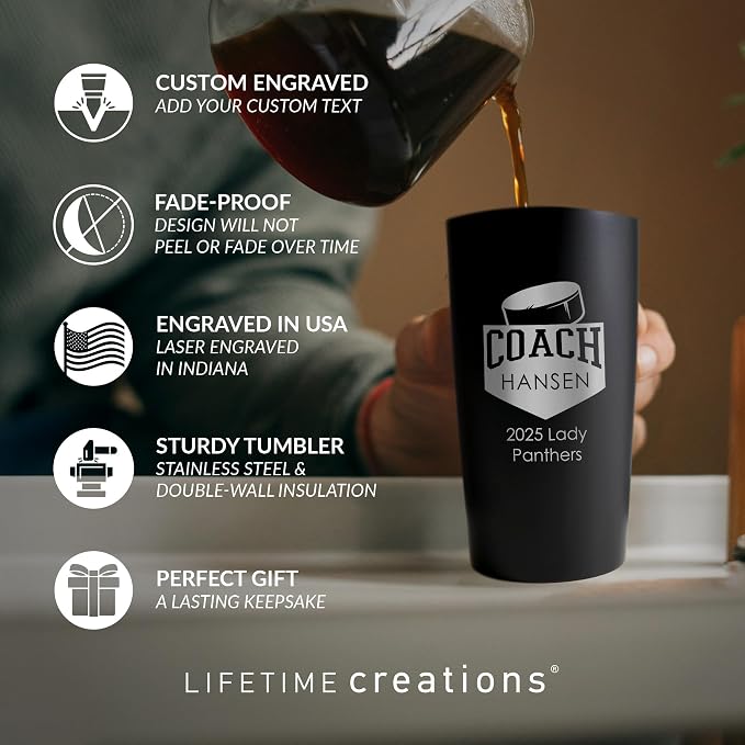 Lifetime Creations Personalized Hockey Coach Tumbler: Custom Hockey Coach Gift - Image 2