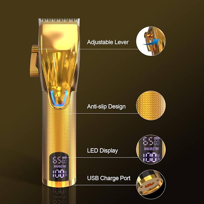 Cordless Hair Clippers for Men, Professional Hair Clippers Trimmer Kit - Image 6