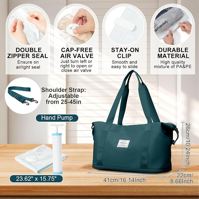 Travel Duffel Bag, Sports Tote Gym Bag, Shoulder Weekender Overnight Bag - Image 2