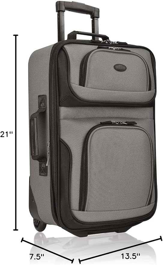 U.S. Traveler Lightweight Rolling 20" Carry On Luggage Softside Suitcase - Image 9