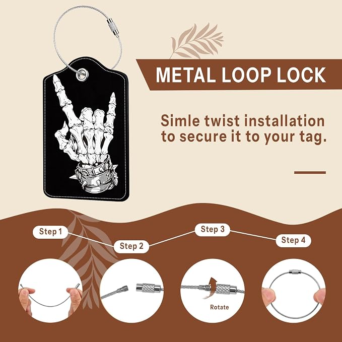 2 Pcs Skull Luggage Tags for Suitcases, Privacy Cover ID Label - Image 5