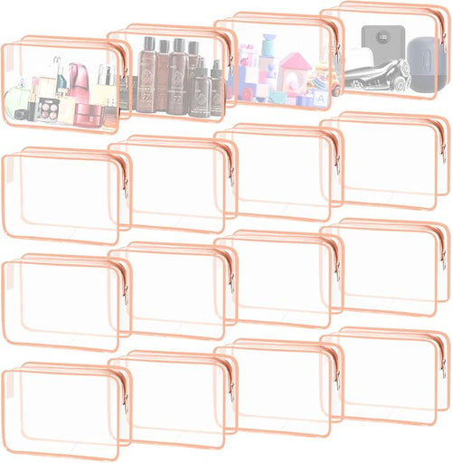 16 Pieces Clear Cosmetic Bags, Large Transparent Makeup Bags, TSA Approved by YedsIntu