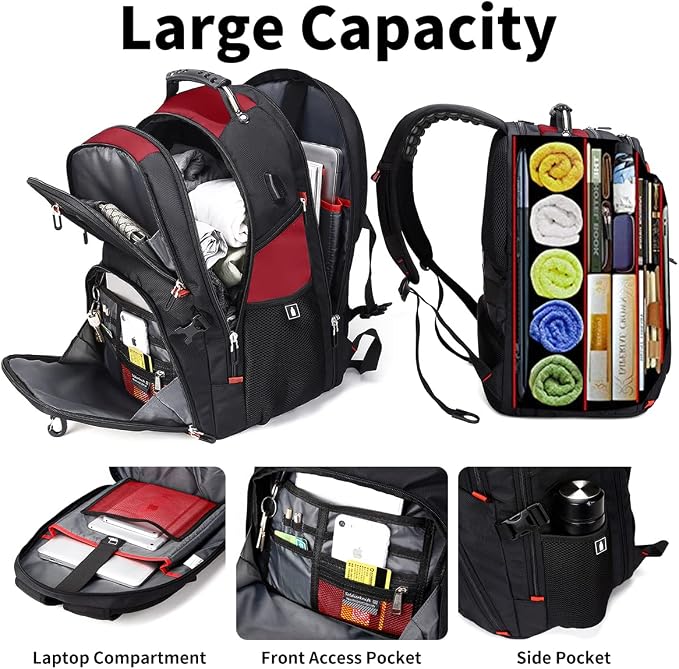 SHRRADOO Extra Large 50L Travel Laptop Backpack - Image 6