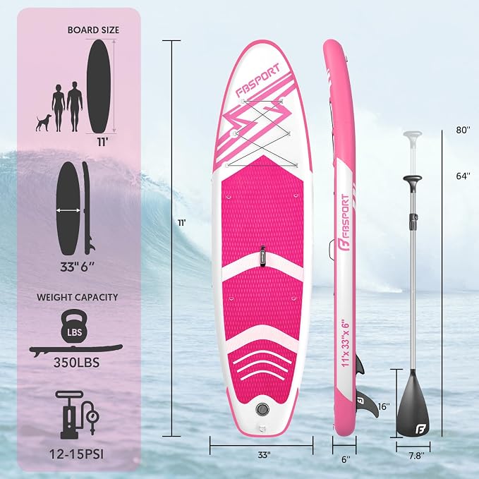 FBSPORT 11' Premium Stand Up Paddle Board, Yoga Board - Image 2