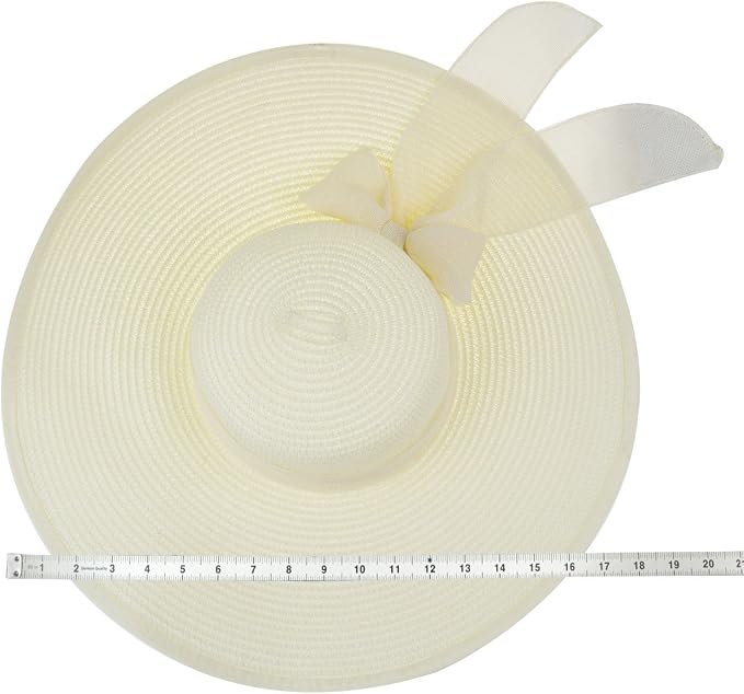 DRESHOW Beach Hats for Women Big Straw Wide Brim Summer Hat Floppy Foldable - Image 5