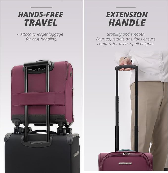 Verage Under Seat Luggage with Wheels，Softside Small Suitcase Spinner Carry On - Image 5