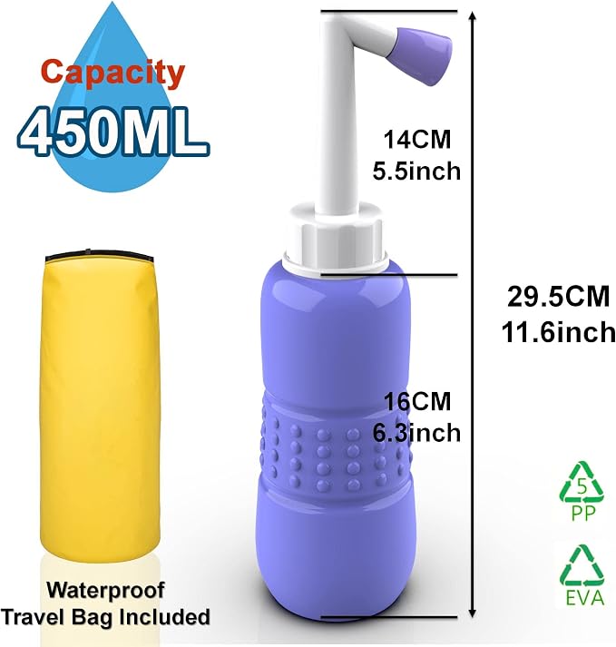 2PCS-Pack Portable Bidet for Toilet - 450ml Travel Bidet - 15oz Handheld - Image 2