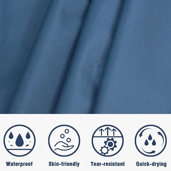 ANYOO Waterproof Rain Poncho Lightweight Reusable Hiking Hooded Coat Jacket - Image 5