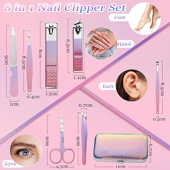 Aceoce Manicure Set Women Nail Clippers Professional Manicure Pedicure Kit - Image 3