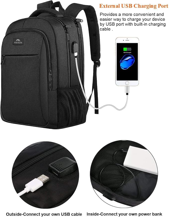 MATEIN Business Laptop Backpack, 15.6 Inch Travel Laptop Bag Rucksack - Image 2