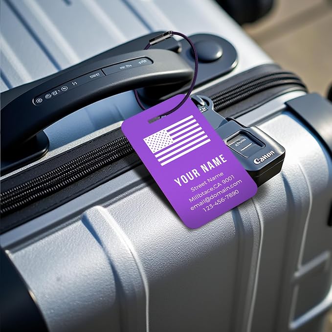 Personalized Luggage Tags, Custom Luggage Tags 4 Pack TSA Approved Double Sided - Image 2