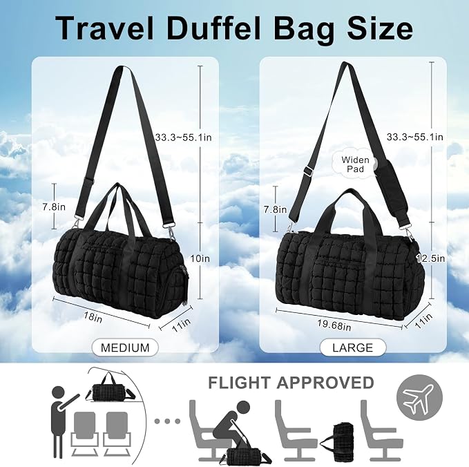 Quilted Travel Duffle Bag Gym Bag - Image 2