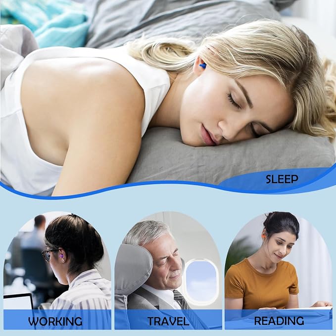 100 Pairs Ear Plugs for Sleeping Noise Cancelling, Reusable Silicone Sound - Image 7