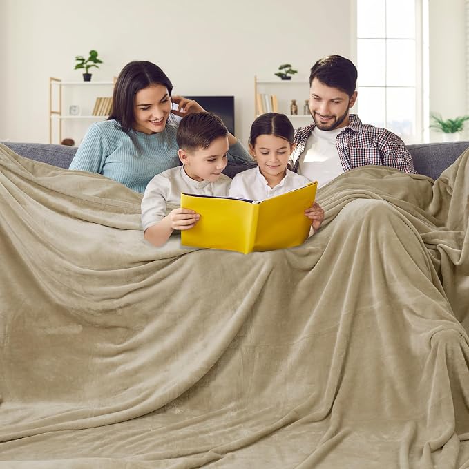 PHF Oversized King Fleece Blanket 120"x120", No Shed No Pilling Big Soft Blanket - Image 2