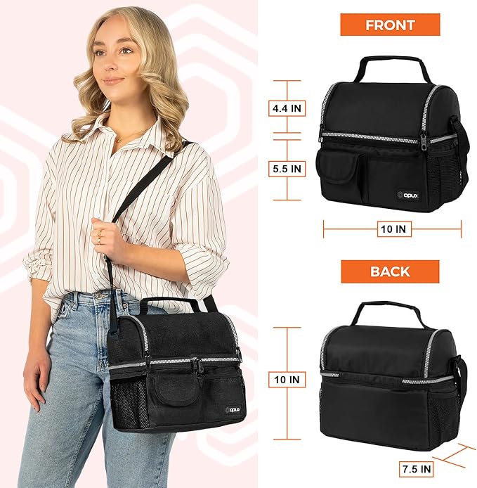 opux Lunch Box for Men, Adult Lunch Box Cooler, Insulated Lunch Bag Women - Image 3