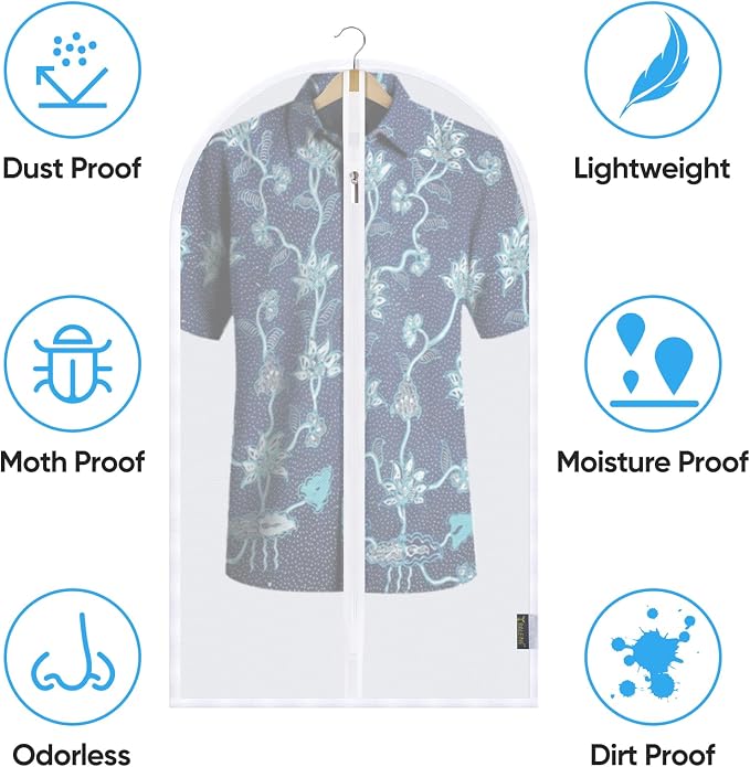 BALEINE 60'' Translucent Garment Bags, 12 Packs PEVA Dress Bag - Image 3
