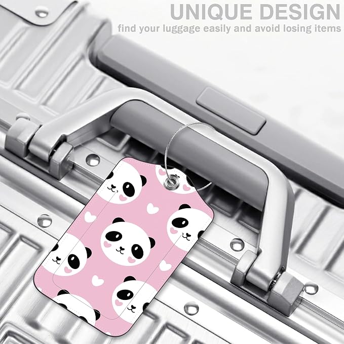 2 Pcs Cute Panda and Heart Luggage Tags - Image 5