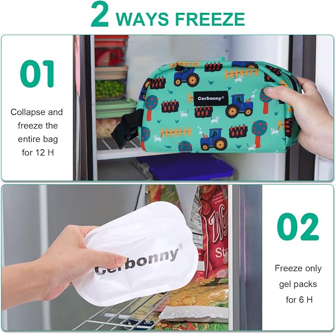 Cerbonny Small Cooler Bag Freezable Lunch Bag - Image 3