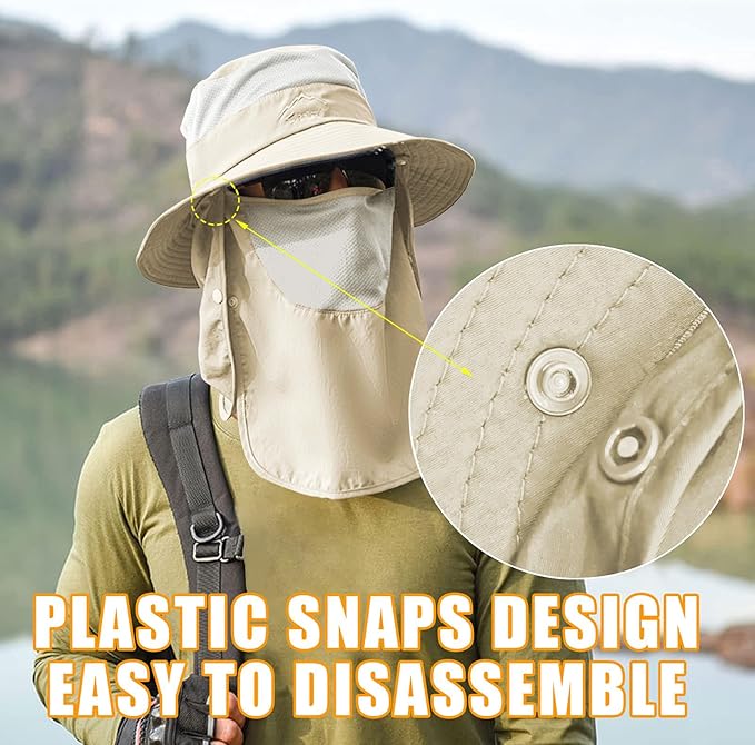 Sun Hats for Men Women Fishing Hat UPF 50+ Breathable Wide Brim Summer UV - Image 2