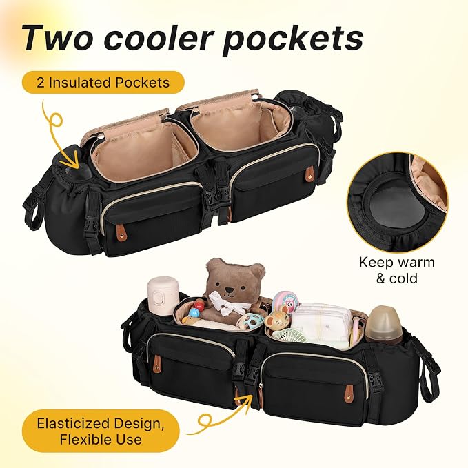 Double Stroller Organizer for Bob Duallie and Baby Jogger City Mini GT2 - Image 5
