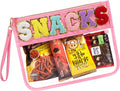 Snack Bag Clear Makeup Bag, Chenille Letter Clear Zipper Pouch Nylon Cosmetic by FFpaw