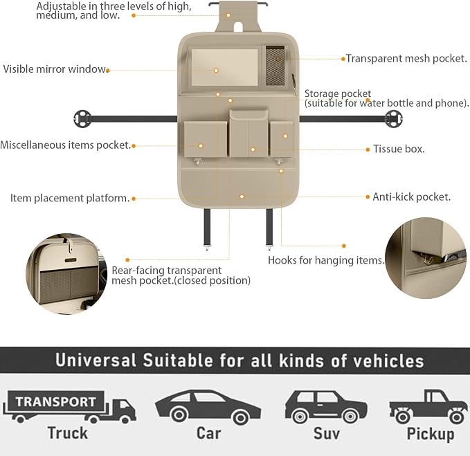Car Seat Organizers, Storage Pouches, and Tray Holders - Image 8