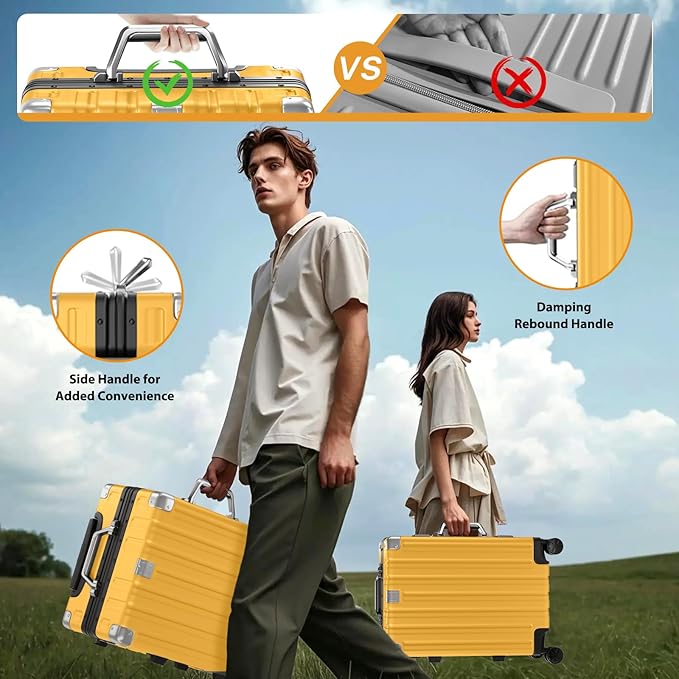 Krute Luggage 24 Inch Aluminum Frame Zipperless Suitcase - Image 5