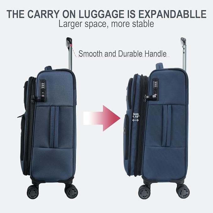 KROSER Softside Expandable Carry On Luggage - Image 5