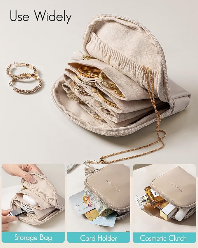 Vlando Small Travel Jewelry Case, Travel Gifts - Image 4