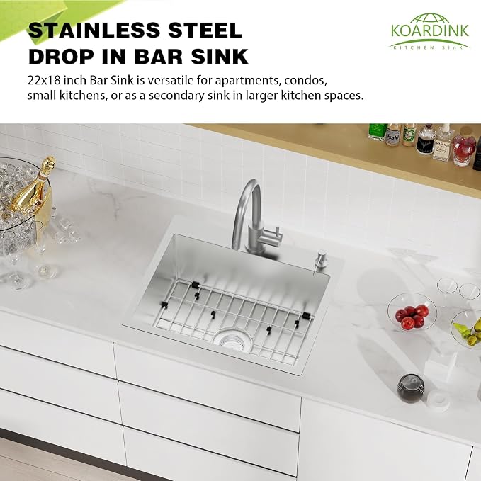 Stainless Steel Drop In Kitchen And Bar Sink - Image 3
