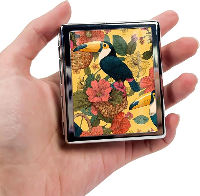 8‑Compartment Metal Pill Box Organizer – Portable Medicine Case 3″×2.6″ | by DingRound