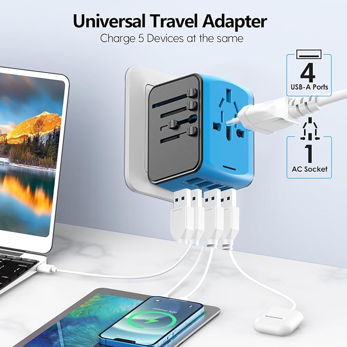 International Travel Adapter Universal Power Adapter Worldwide All in One 4 - Image 2